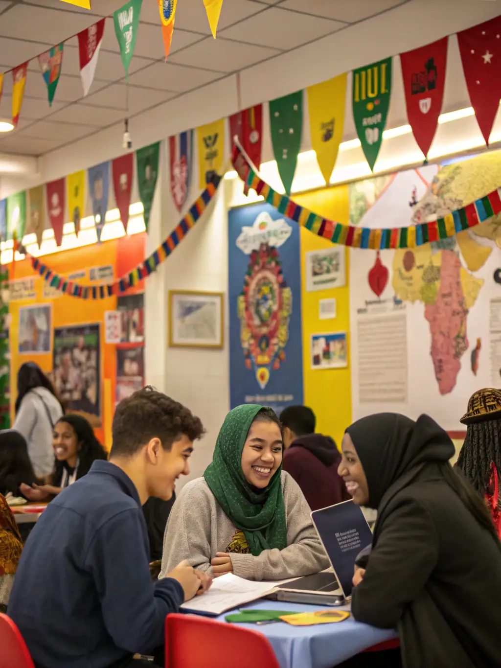 A diverse group of international students participating in a cultural exchange event organized by ASM Educational Center.