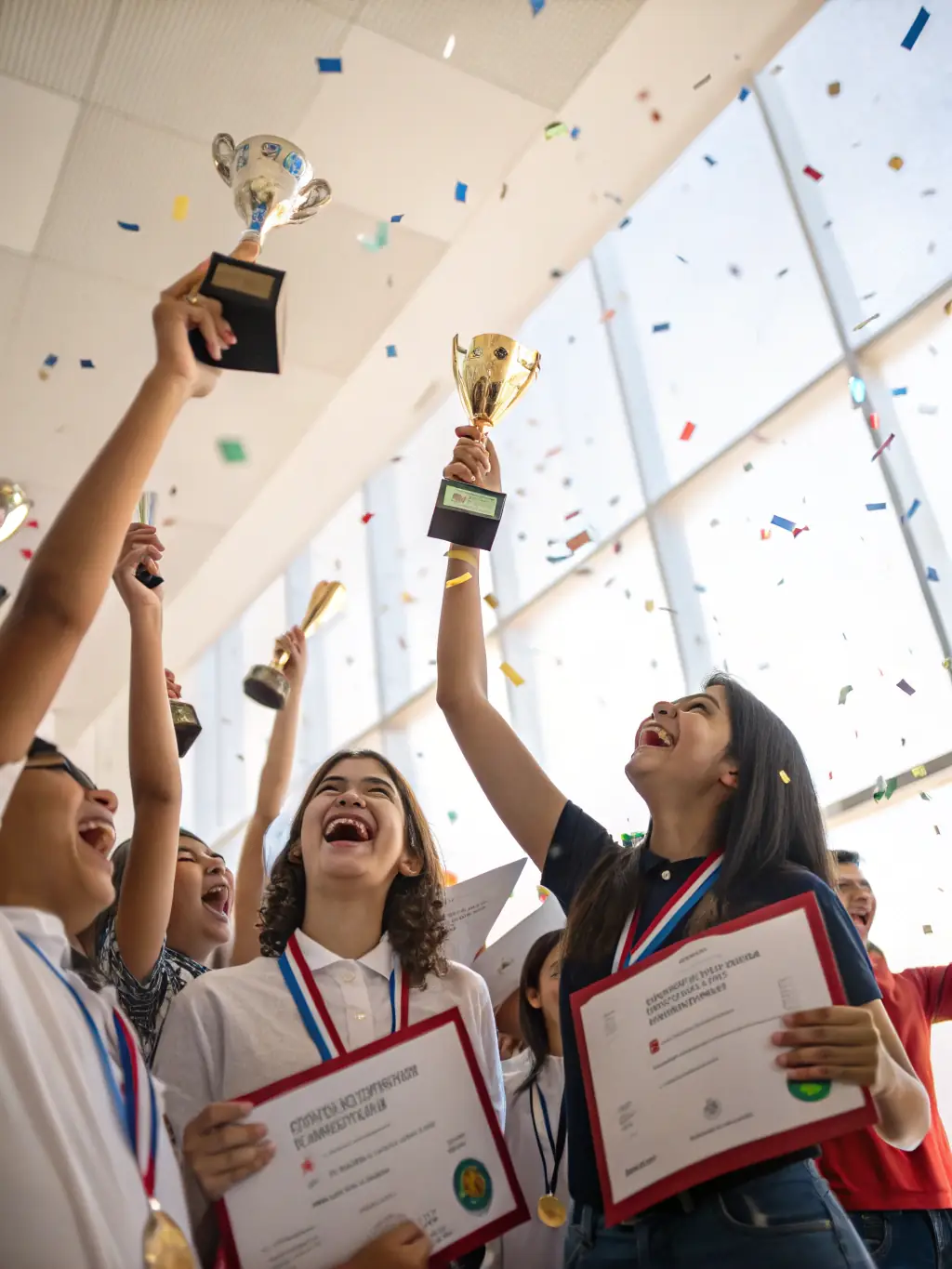 Students celebrating their IT certification success at ASM Educational Center, showcasing the achievement of career goals.