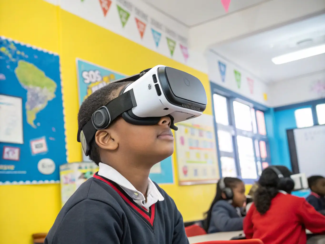 A student successfully completing a virtual reality training simulation, highlighting ASM Educational Center's innovative approach to education and technology.